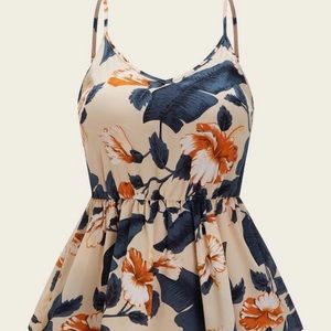Floral Ruffle Hem Cami Top